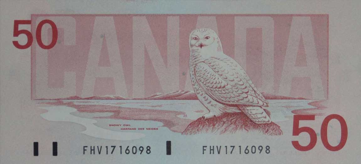 Back of Canada p98c: 50 Dollars from 1988
