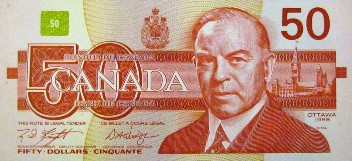 Front of Canada p98d: 50 Dollars from 1988