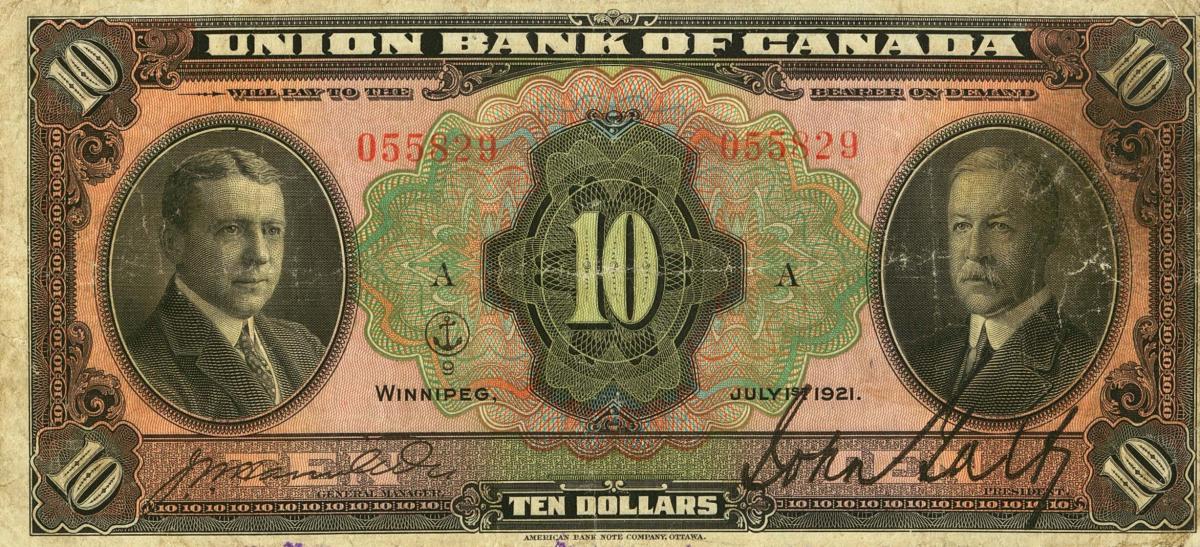 Front of Canada pS1504a: 10 Dollars from 1921