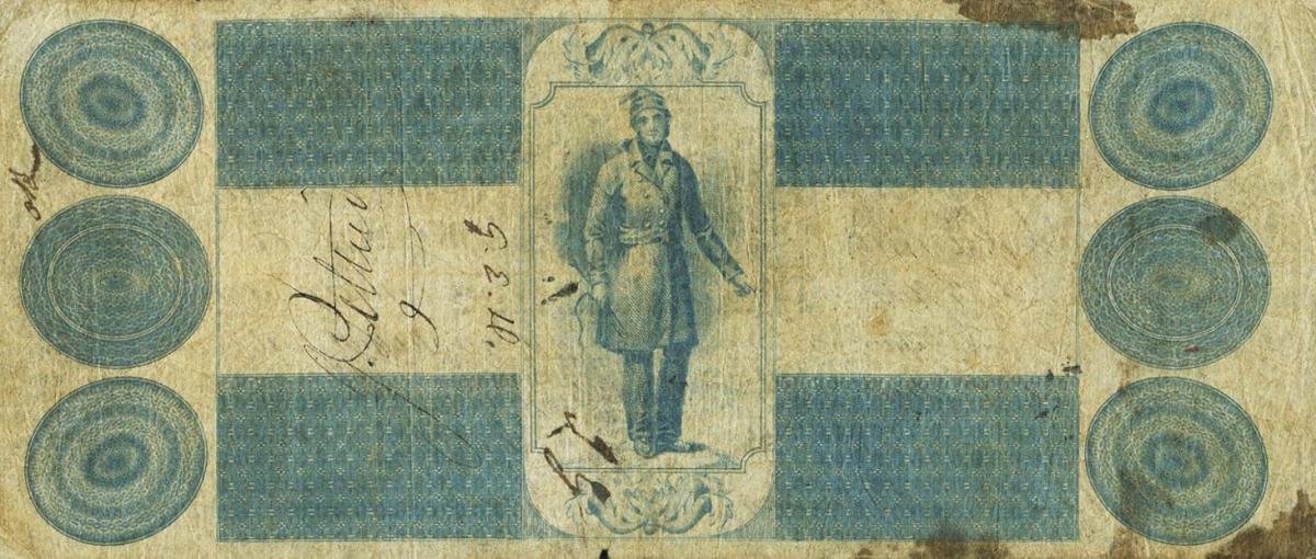 Back of Canada pS878a: 5 Dollars from 1835