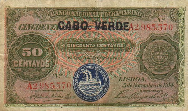 Front of Cape Verde p22: 50 Centavos from 1921