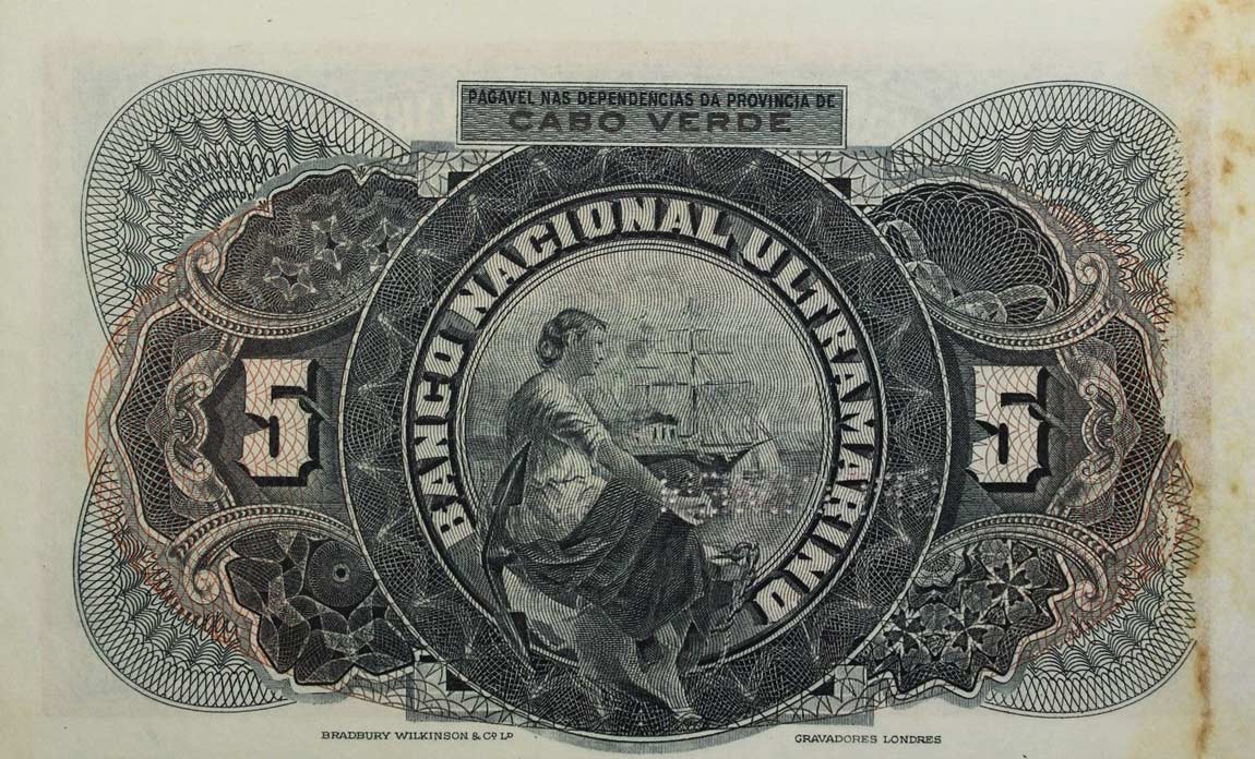 Back of Cape Verde p34s: 5 Escudos from 1921