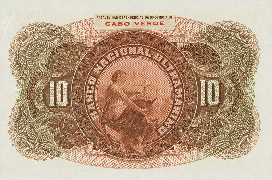 Back of Cape Verde p35s: 10 Escudos from 1921