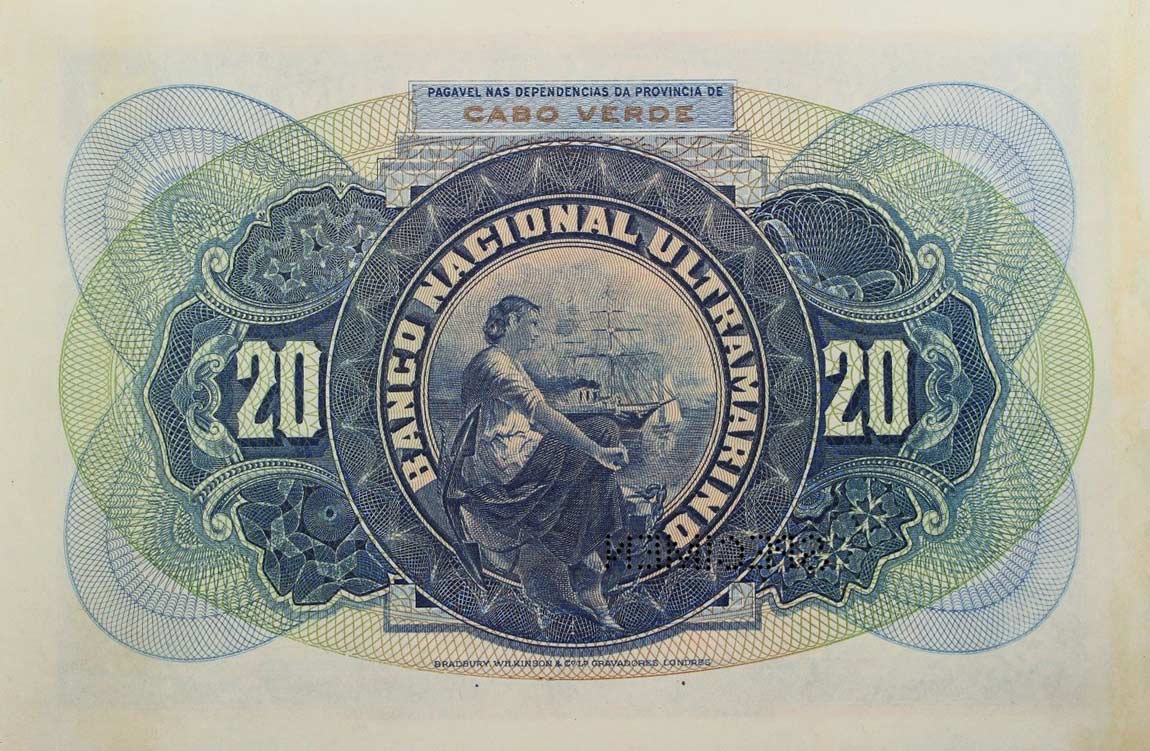 Back of Cape Verde p36s: 20 Escudos from 1921