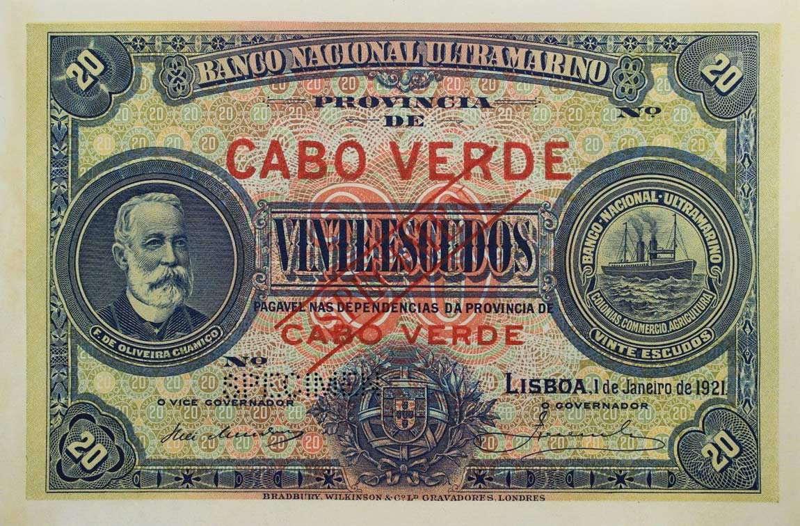 Front of Cape Verde p36s: 20 Escudos from 1921