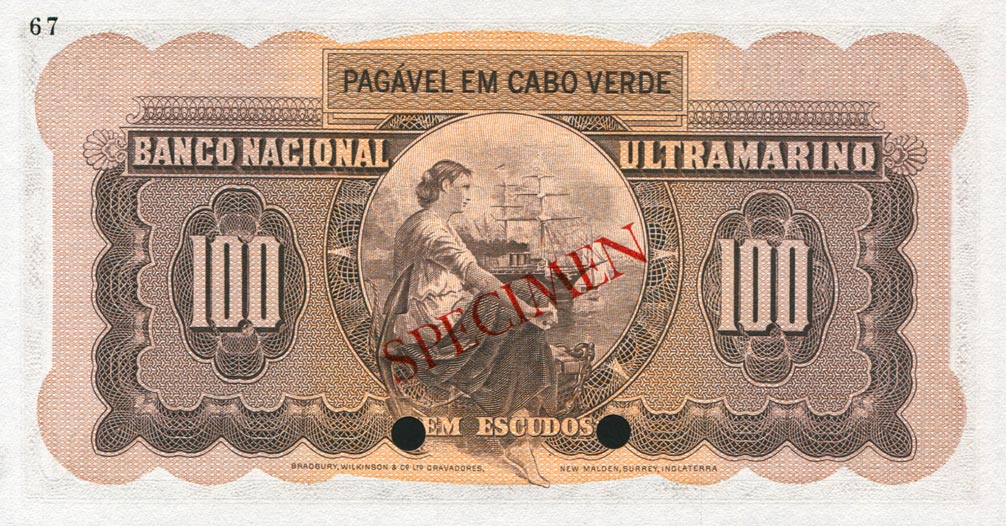 Back of Cape Verde p49ct: 100 Escudos from 1958