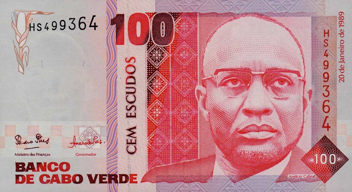 Front of Cape Verde p57a: 100 Escudos from 1989