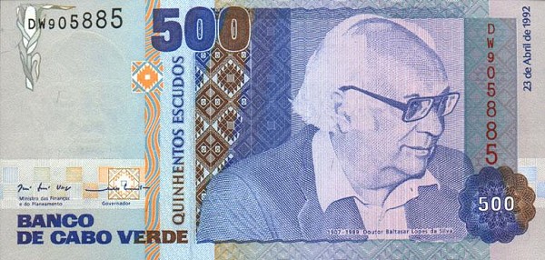 Front of Cape Verde p64a: 500 Escudos from 1992