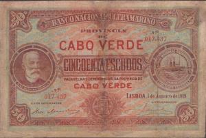 p37a from Cape Verde: 50 Escudos from 1921