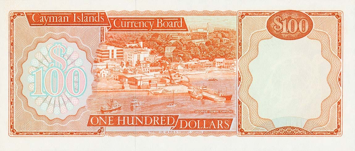 Back of Cayman Islands p11a: 100 Dollars from 1974