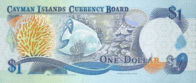Back of Cayman Islands p16a: 1 Dollar from 1996