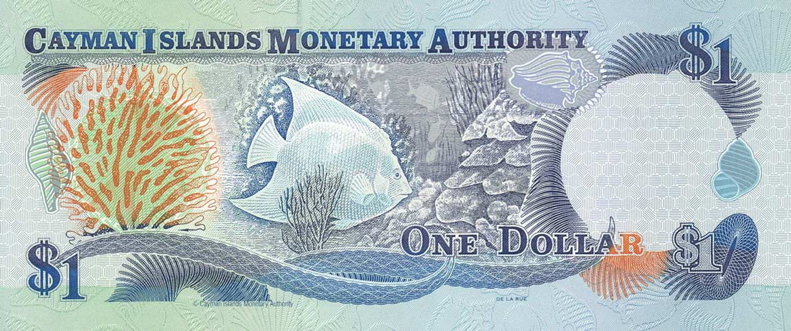 Back of Cayman Islands p21b: 1 Dollar from 1998