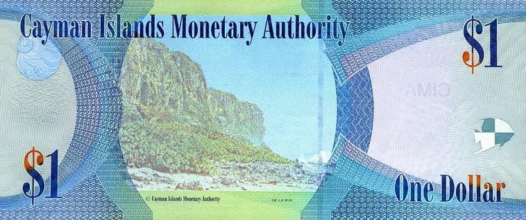 Back of Cayman Islands p38a: 1 Dollar from 2010