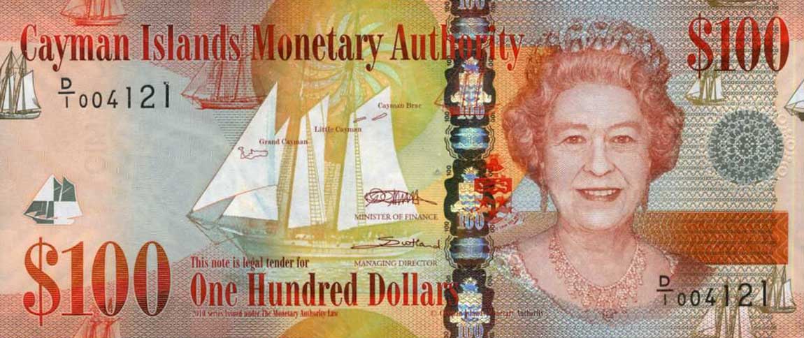 Front of Cayman Islands p43a: 100 Dollars from 2010