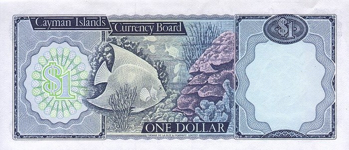 Back of Cayman Islands p5b: 1 Dollar from 1974