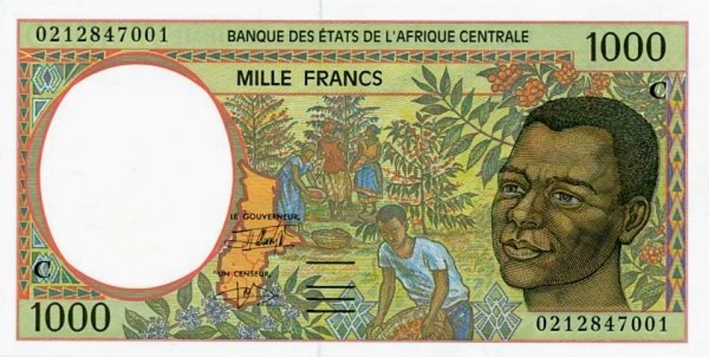Front of Central African States p102Ch: 1000 Francs from 2002