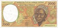 Gallery image for Central African States p103Ce: 2000 Francs