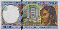 p105Ce from Central African States: 10000 Francs from 1999