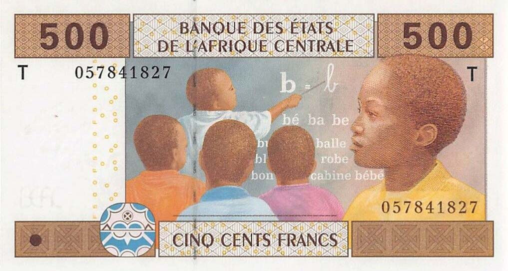 Front of Central African States p106Ta: 500 Francs from 2002