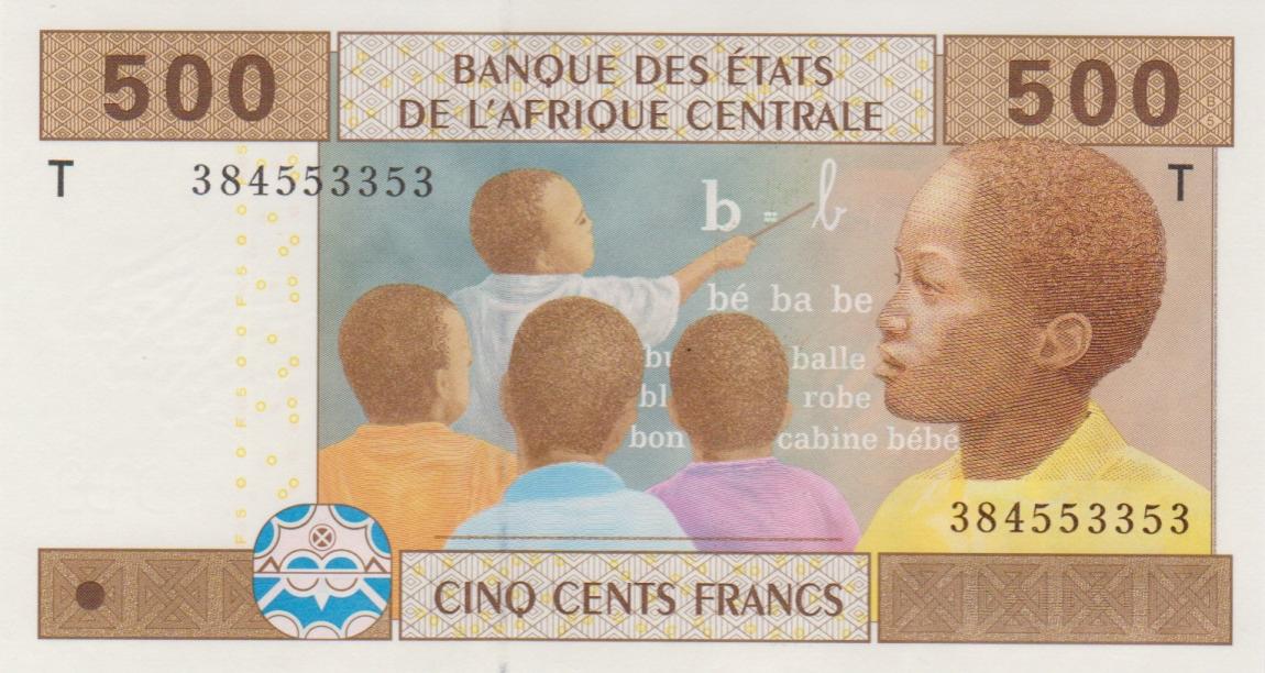 Front of Central African States p106Tb: 500 Francs from 2002