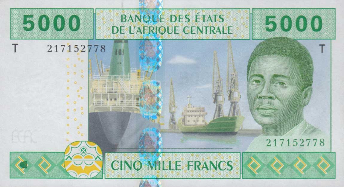 Front of Central African States p109Ta: 5000 Francs from 2002