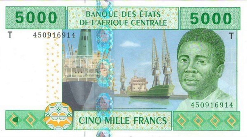 Front of Central African States p109Tc: 5000 Francs from 2002