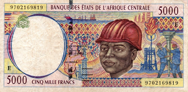 Front of Central African States p204Ec: 5000 Francs from 1997