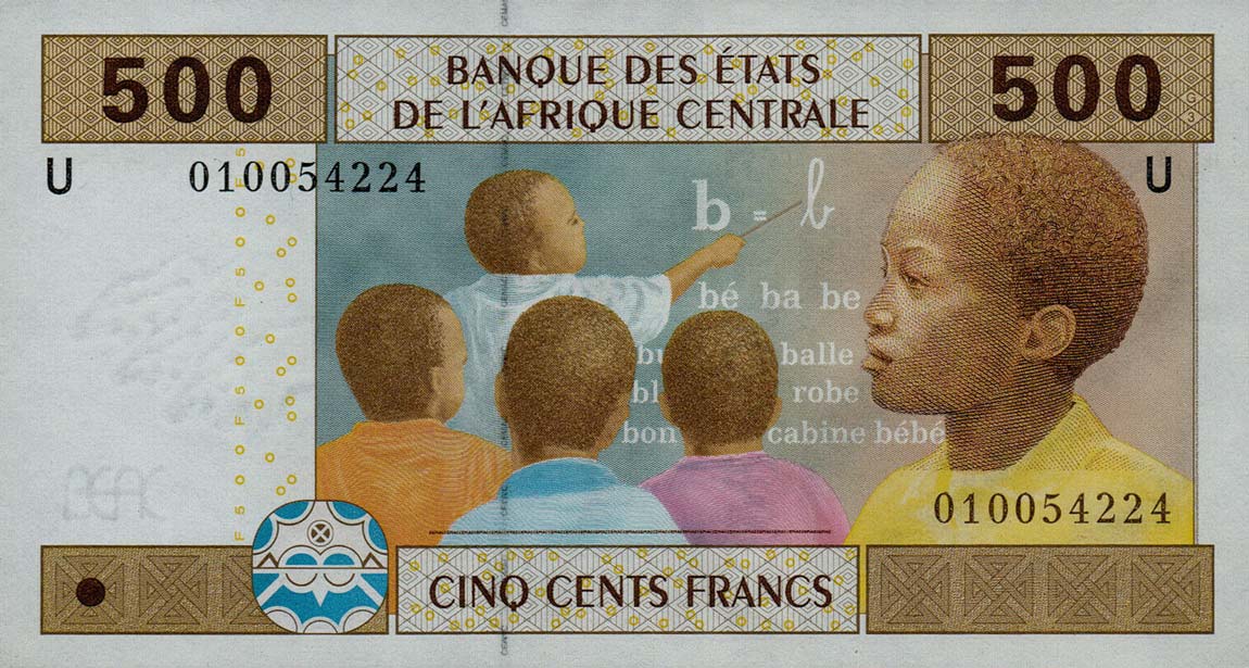 Front of Central African States p206Ub: 500 Francs from 2002