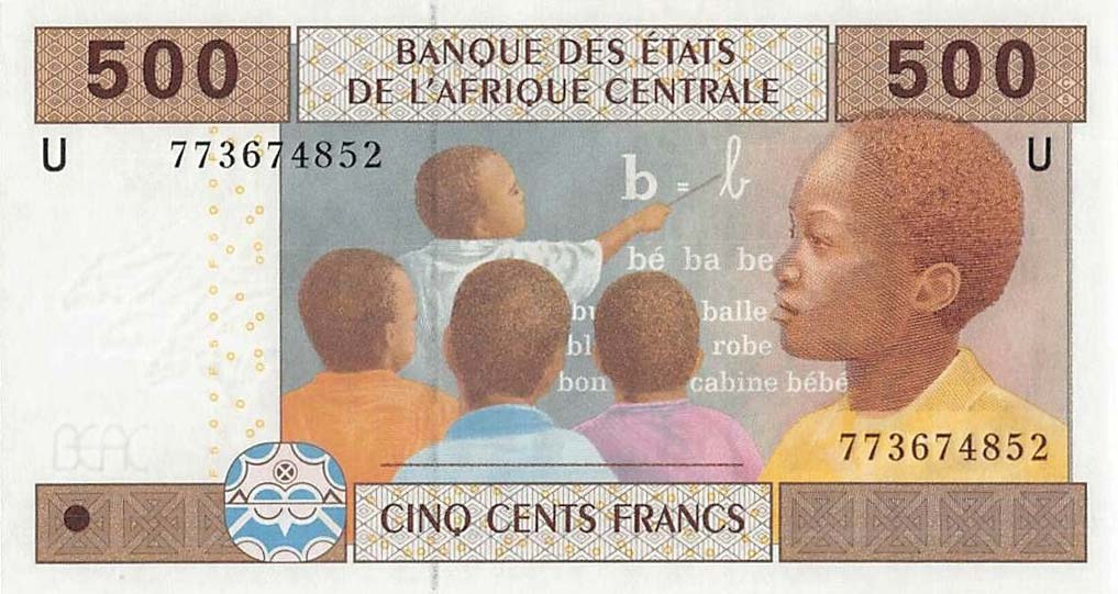 Front of Central African States p206Ue: 500 Francs from 2002