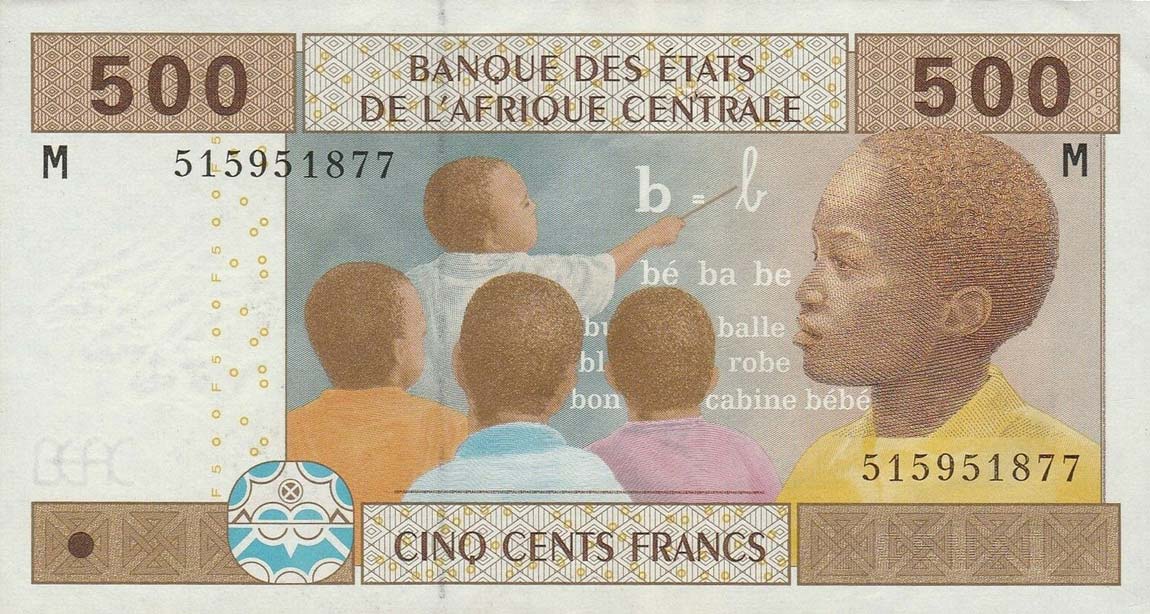 Front of Central African States p306Mc: 500 Francs from 2002
