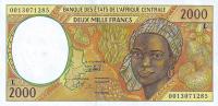 p403Lg from Central African States: 2000 Francs from 2000
