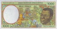 p502Na from Central African States: 1000 Francs from 1993