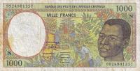 p502Nf from Central African States: 1000 Francs from 1999