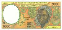 p503Nb from Central African States: 2000 Francs from 1994