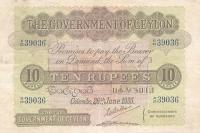 p25a from Ceylon: 10 Rupees from 1929