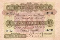 p25b from Ceylon: 10 Rupees from 1936