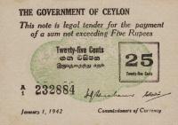 Gallery image for Ceylon p40: 25 Cents