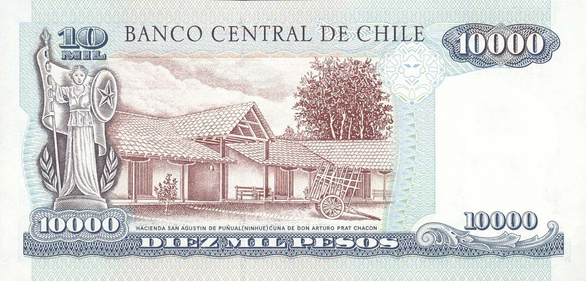 Back of Chile p157c: 10000 Pesos from 2001
