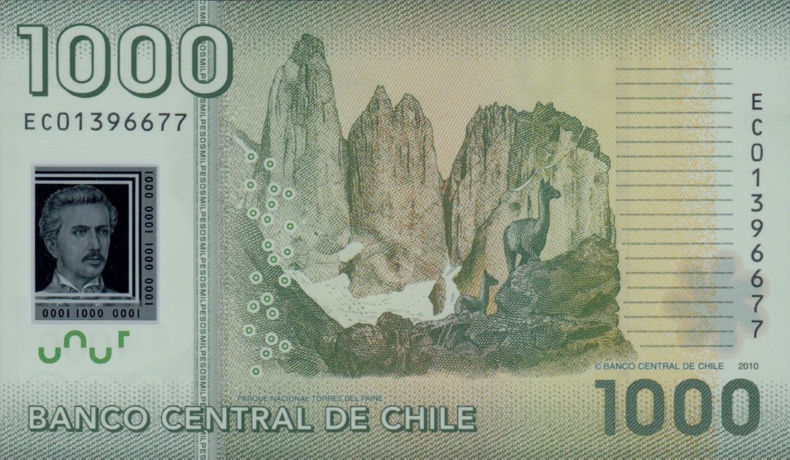 Back of Chile p161a: 1000 Pesos from 2010