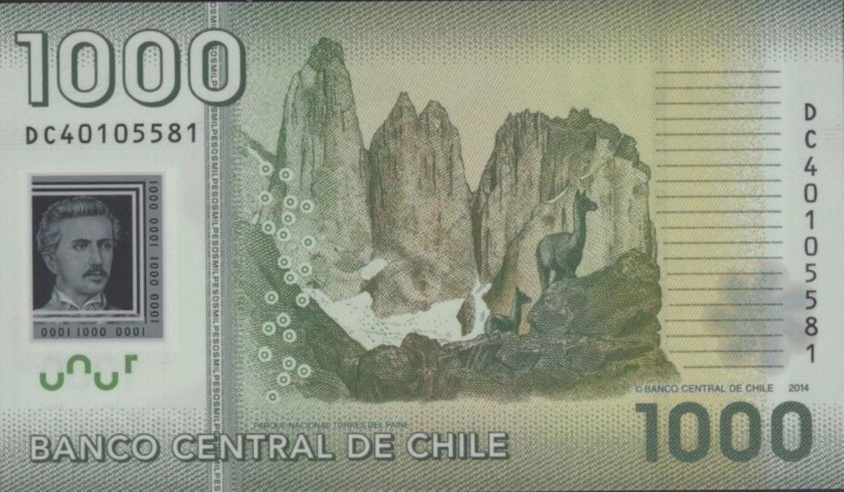 Back of Chile p161e: 1000 Pesos from 2014