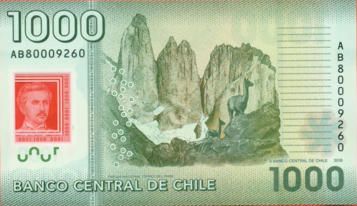Back of Chile p161h: 1000 Pesos from 2018