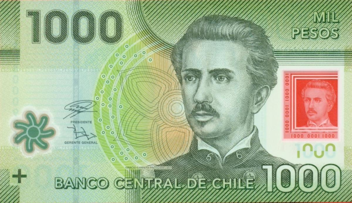 Front of Chile p161h: 1000 Pesos from 2018