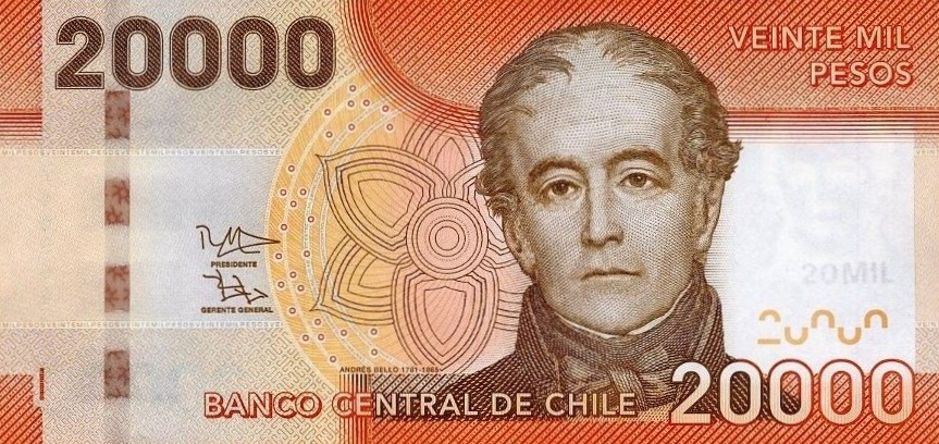 Front of Chile p165c: 20000 Pesos from 2012