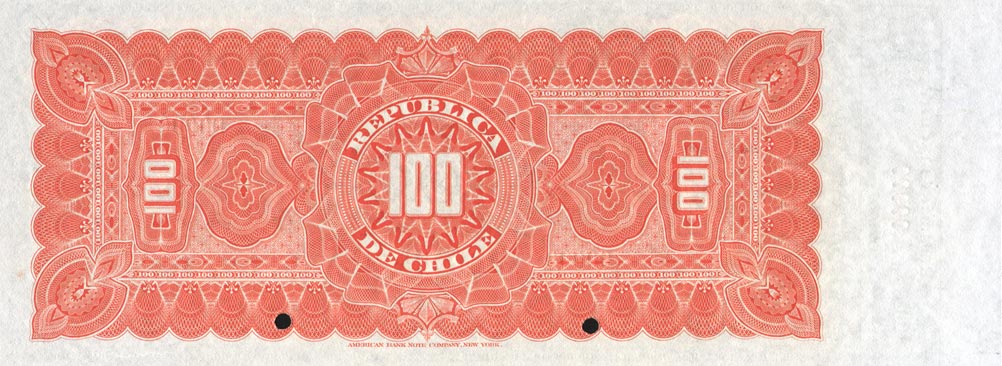 Back of Chile p26s1: 100 Pesos from 1906