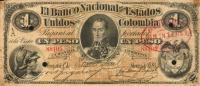 p141a from Colombia: 1 Peso from 1881