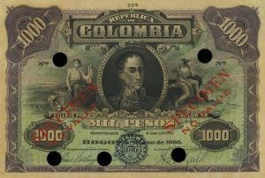 p316s from Colombia: 1000 Pesos from 1908