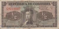 p345b from Colombia: 0.5 Peso Oro from 1953