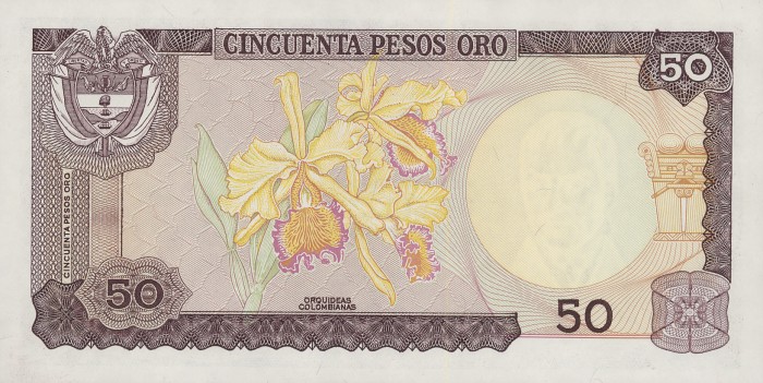 Back of Colombia p422b: 50 Pesos Oro from 1983