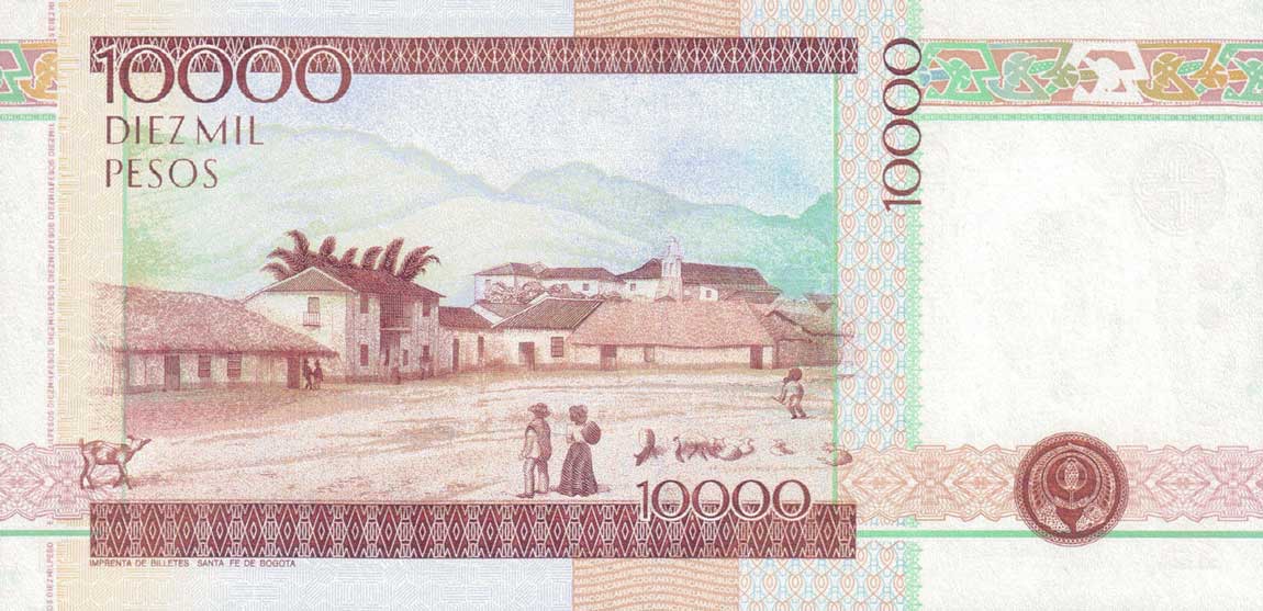 Back of Colombia p443a: 10000 Pesos from 1995