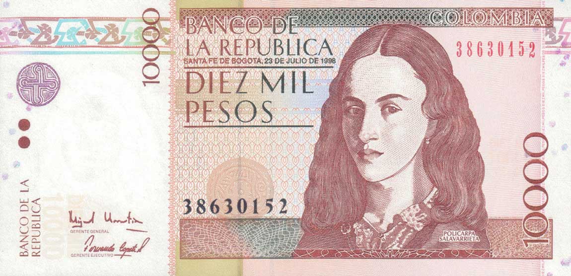Front of Colombia p443a: 10000 Pesos from 1995